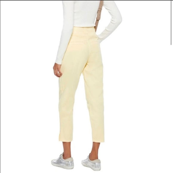 Joie Mirenda Yellow High Rise Cropped Tapered Pants Color Banana NEW - Picture 12 of 15